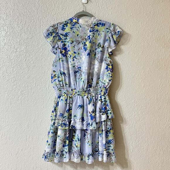 Misa Los Angeles Alona Mini Dress Floral Periwinkle Blue Women Medium - Picture 3 of 8